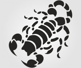 Scorpion silhouette vector set material 04