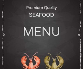 Seafood menu black style vector