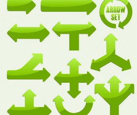 Set of modern arrows design vector material 01