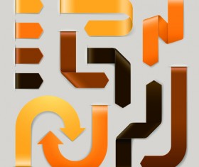 Set of modern arrows design vector material 02