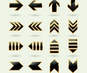 Set of modern arrows design vector material 03