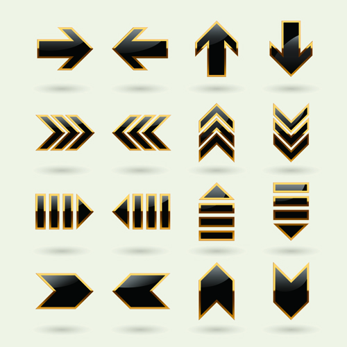 Set of modern arrows design vector material 03