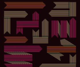 Set of modern arrows design vector material 05