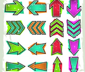 Set of modern arrows design vector material 06