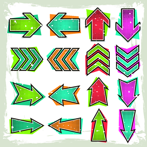 Download Set of modern arrows design vector material 06 free download