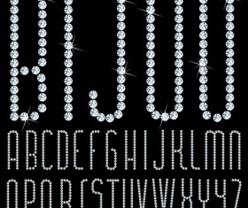 Shining diamond letters vector material 03