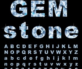 Shining diamond letters vector material 04