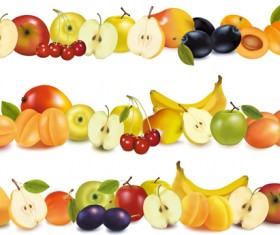 Shiny fruits design vector background 01
