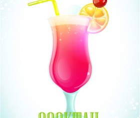 Simple cocktails party poster vector material 01