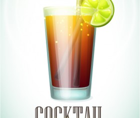 Simple cocktails party poster vector material 02