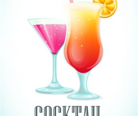 Simple cocktails party poster vector material 05