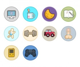 Simple live icons vintage vector