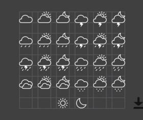 Simple weather Icons vector material