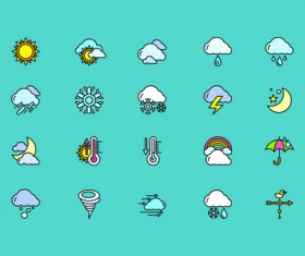 Social cute mini icons vector set 02