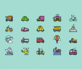 Social cute mini icons vector set 03