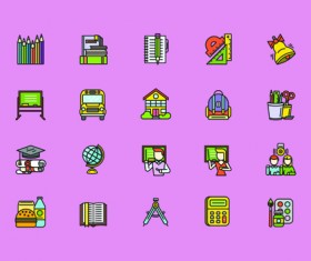 Social cute mini icons vector set 07