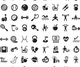 Sports icons creative vectors set 04