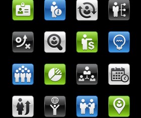 Square business planning series icons vector 01