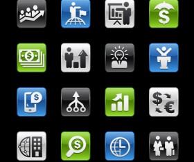 Square business planning series icons vector 02