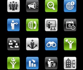 Square business planning series icons vector 03