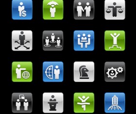Square business planning series icons vector 04