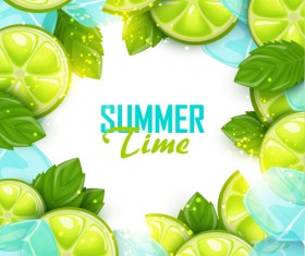 Summer fruits art background vector set 02