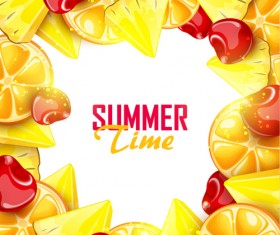 Summer fruits art background vector set 03