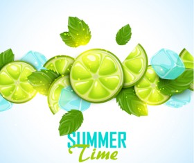 Summer fruits art background vector set 04