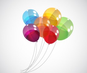 Transparent colored balloons vector background 01
