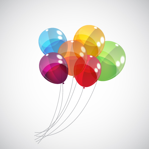 Transparent colored balloons vector background 01