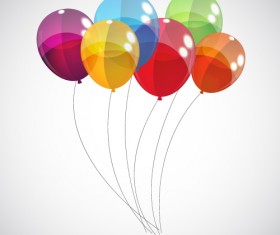 Transparent colored balloons vector background 02