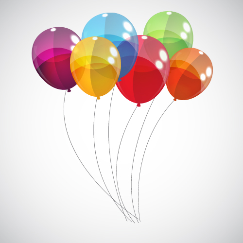 Transparent colored balloons vector background 02