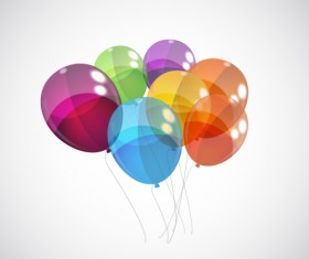 Transparent colored balloons vector background 03