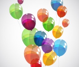 Transparent colored balloons vector background 04
