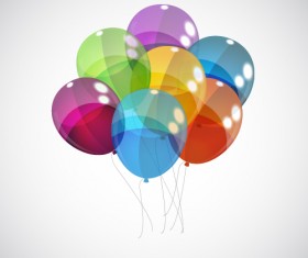 Transparent colored balloons vector background 05