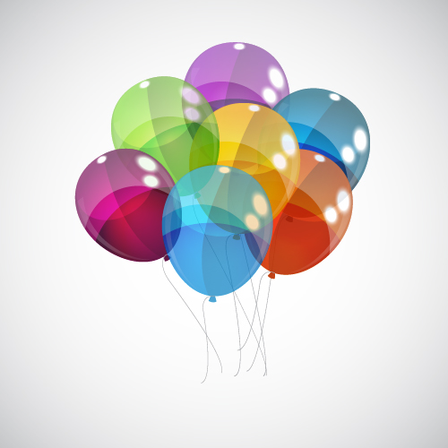 Transparent colored balloons vector background 05