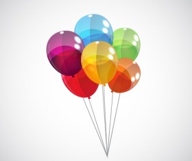 Transparent colored balloons vector background 06