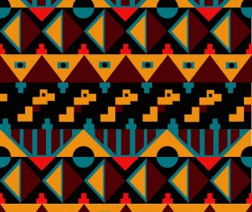 Tribal pattern seamless borders vector 04