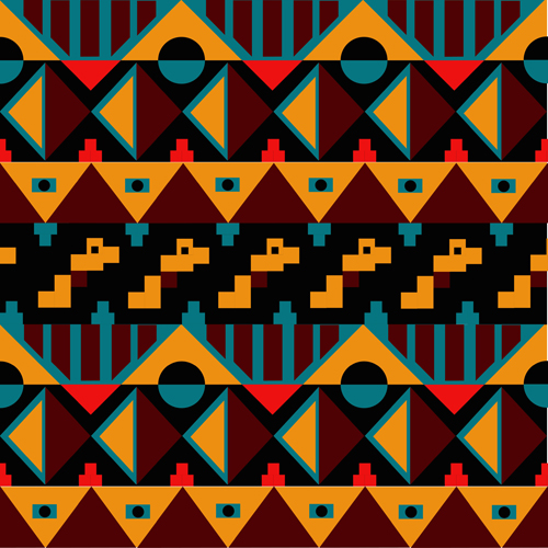 Tribal pattern seamless borders vector 04