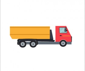 Truck flat styles vector material 04