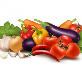Various vegetable vector art background 01