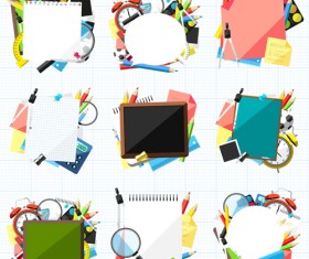 Vector back to school elements material