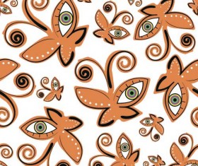 Vector butterflies seamless pattern design material 01