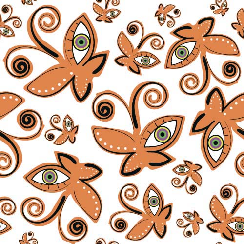 Vector butterflies seamless pattern design material 01