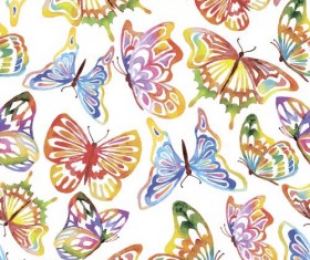 Vector butterflies seamless pattern design material 02
