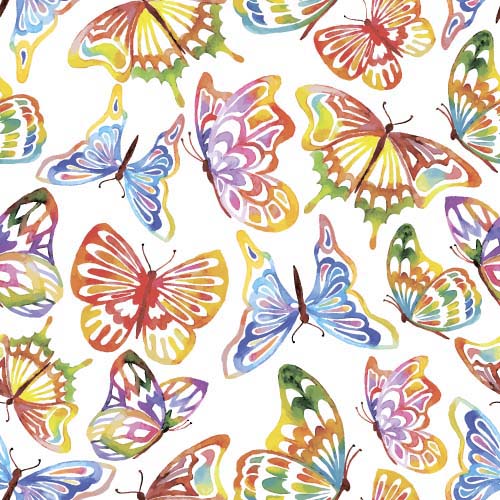 Vector butterflies seamless pattern design material 02