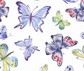 Vector butterflies seamless pattern design material 03