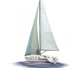 Vector sailing boat design material