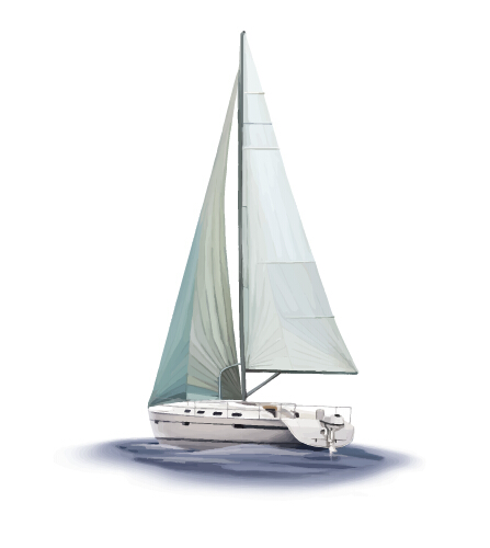 Vector sailing boat design material