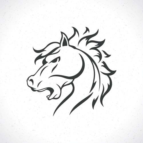Vector set of horse logos design 02